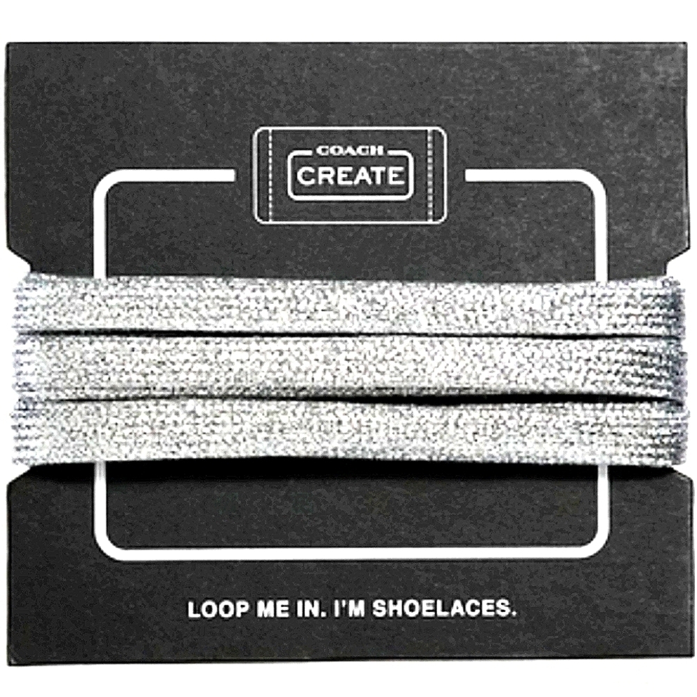 Coach Shoelaces Silver Metallic, NWT